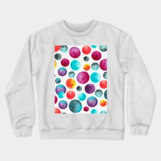 Multicolored Polka Dot Watercolor Pattern Crewneck Sweatshirt